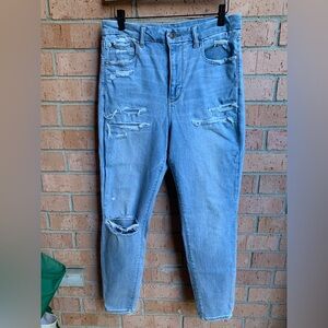 American Eagle Light Wash Curvy Super Hi-Rise Jegging Stretch Jeans Size 12